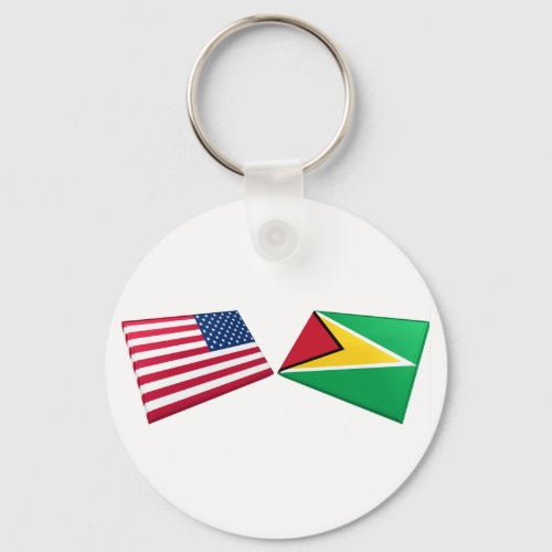 US  Guyana Flags Keychain