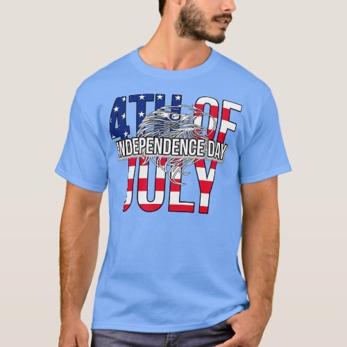 US Happy Independence Day 4th July Flag Eagle for  T_Shirt