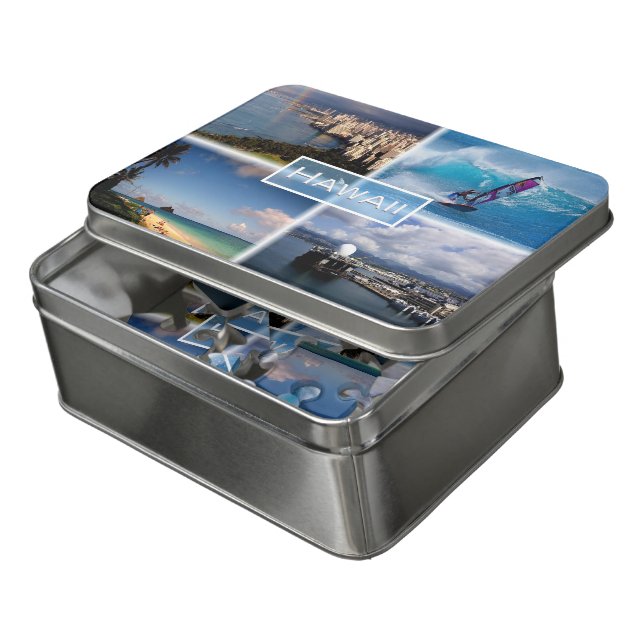US Hawaii - Honolulu view - The Perouse - Lanikai Jigsaw Puzzle (Lid Open)