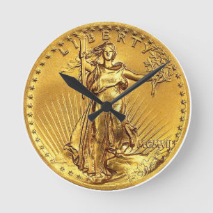 US High-Relief St.Gauden $20 Gold Coin Repica Round Clock