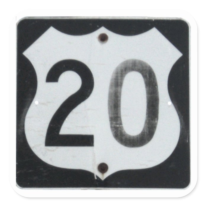 US Highway 20 Road Sign Stickers