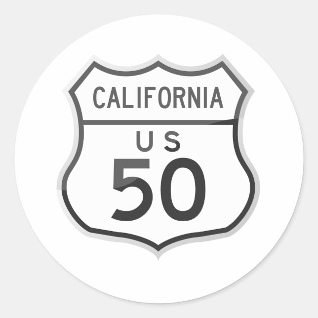 US Highway 50 California Road Trip Classic Round Sticker (Front)