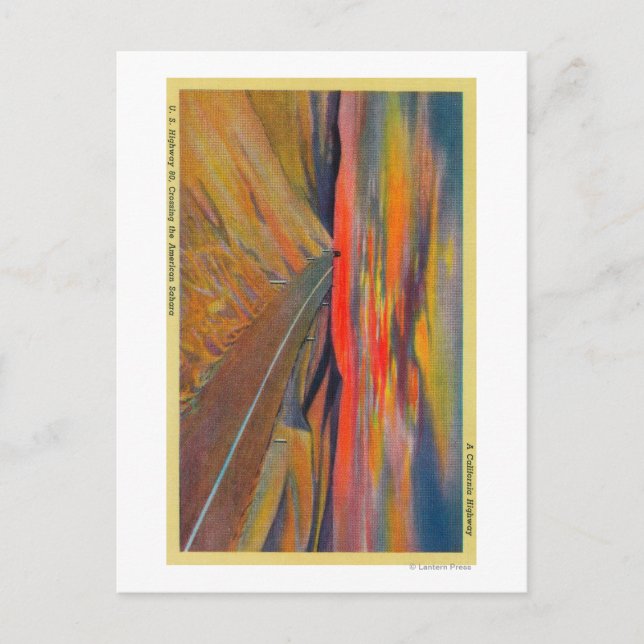 US Highway 80 Crossing the American SaharaState Postcard (Front)