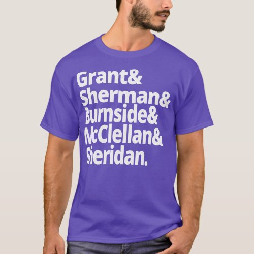 US  History Union Generals Grant Sherman Burnside  T_Shirt