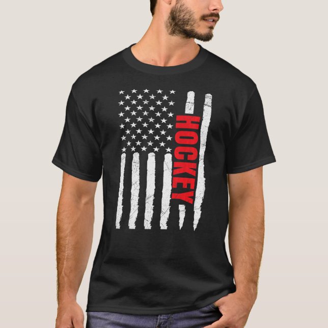 US Ice Hockey USA Practice Flag American Women Men T-Shirt (Front)
