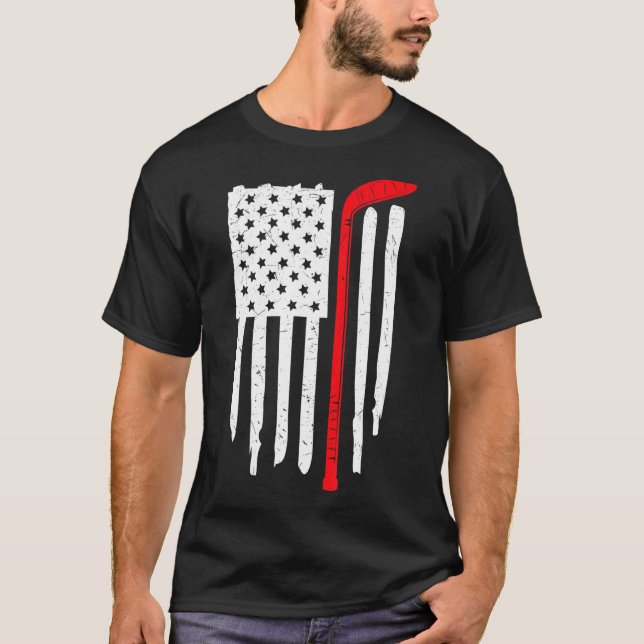 US Ice Hockey USA Practice Flag American Women Men T-Shirt (Front)