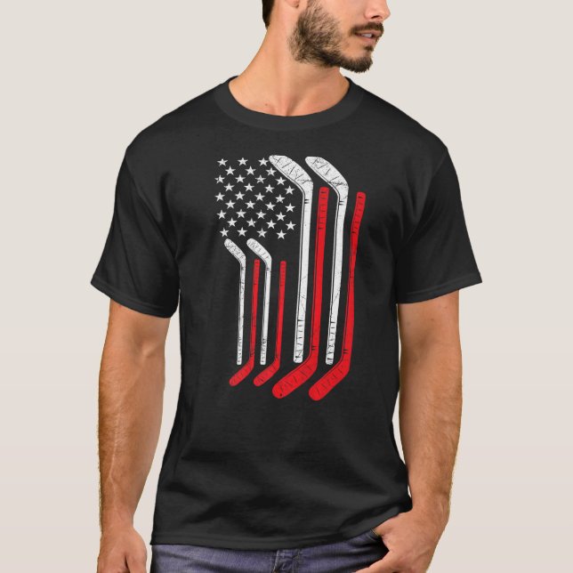 US Ice Hockey USA Practice Flag American Women Men T-Shirt (Front)