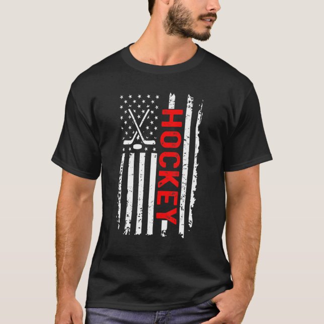 US Ice Hockey USA Practice Flag American Women Men T-Shirt (Front)