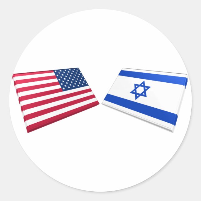 US & Israel Flags Classic Round Sticker (Front)