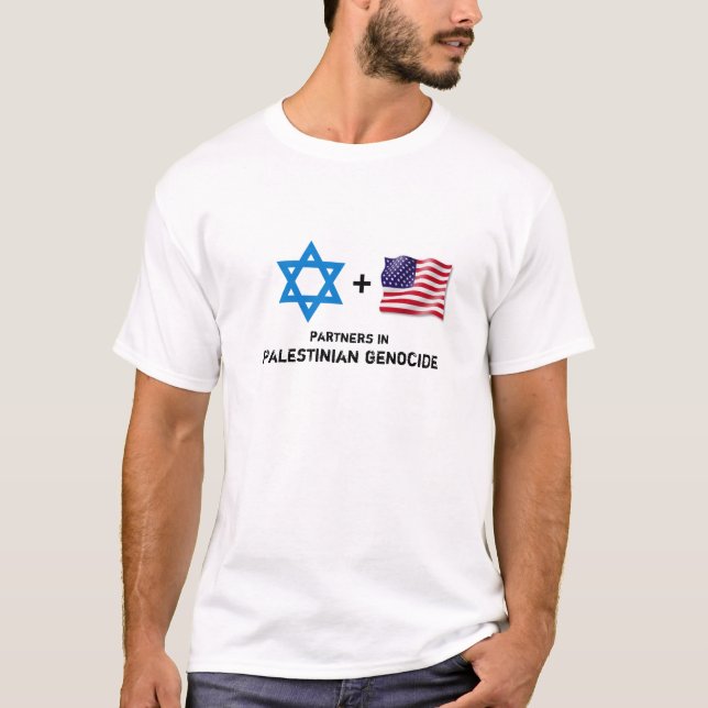 US Israeli genocide of the Palestinian people T-Shirt (Front)