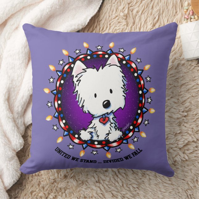 US July 4th Westie Throw Pillow (Blanket)