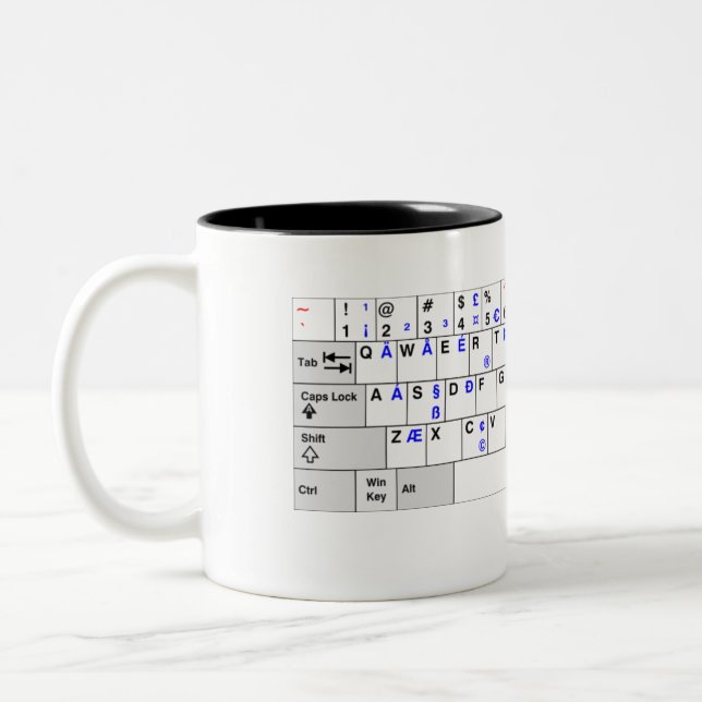 US keyboard Two-Tone Coffee Mug (Left)