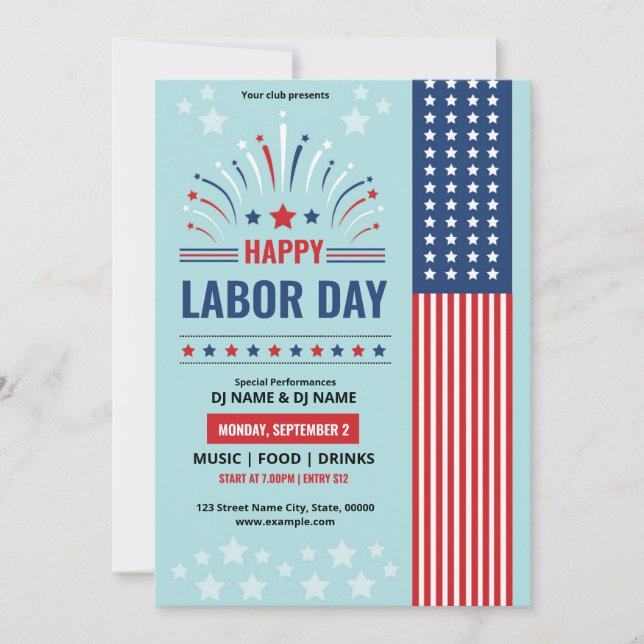 Us Labor Day Event Flyer Template (Front)