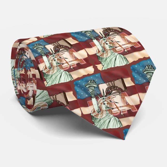 US Liberty Flag Neck Tie (Rolled)