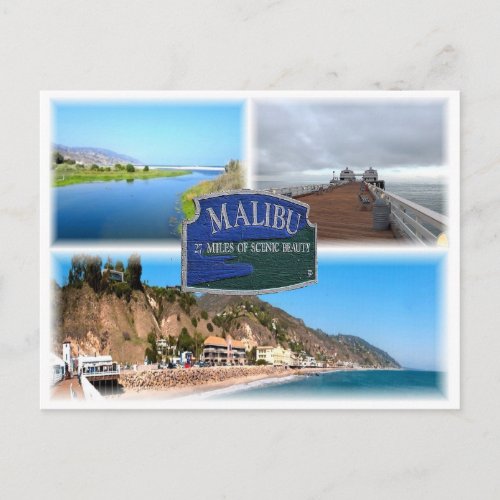 US Los Angeles _ Malibu _ Lagoon _ Pier _ beach Postcard