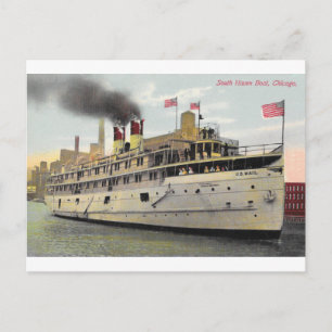 US Mail Boat, Chicago, 1910 - South Haven Boat Postcard
