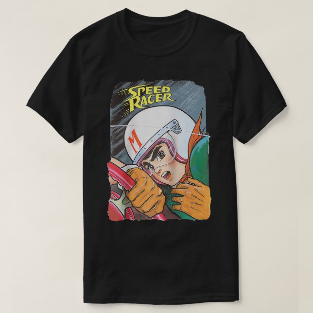 US Manga Speed Racer Logo Close 01 White  T-Shirt (Design Front)