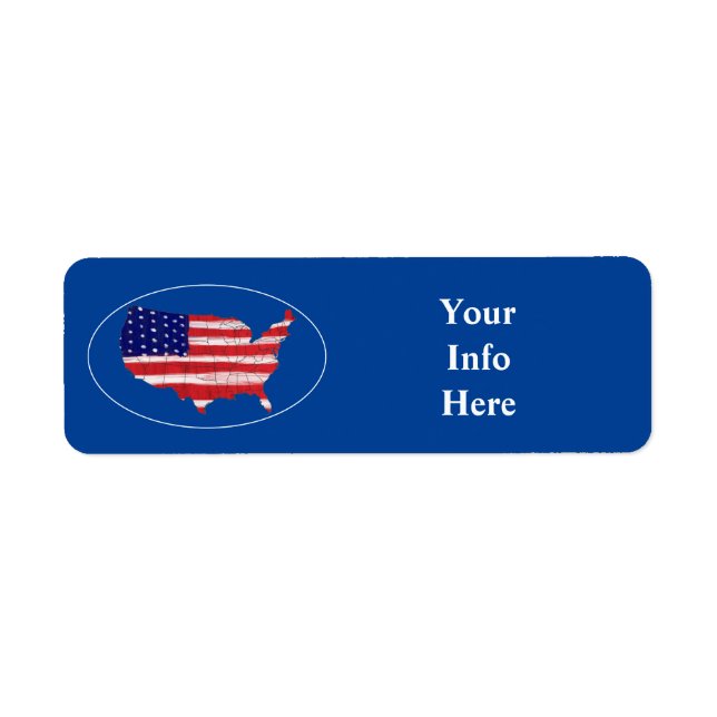 US Map And Flag  Label (Front)