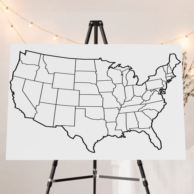US Map Blank Outline United States Foam Board | Zazzle