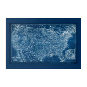 US Map Blueprint Acrylic Print