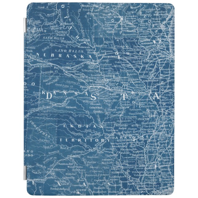 US Map Blueprint iPad Smart Cover (Front)