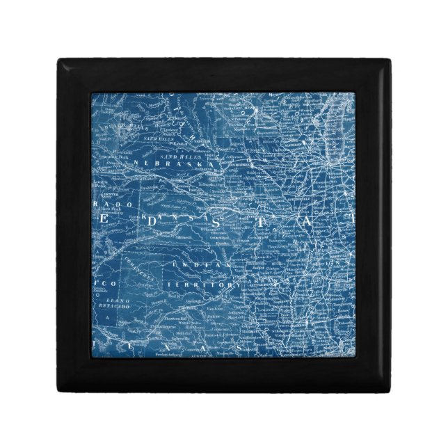 US Map Blueprint Jewelry Box (Front)