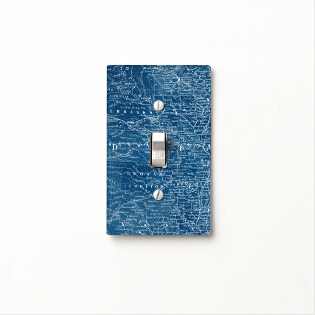 US Map Blueprint Light Switch Cover (In Situ)