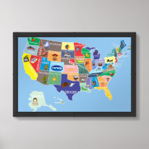 US Map for Kids Whimsical