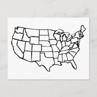 US Map Postcard