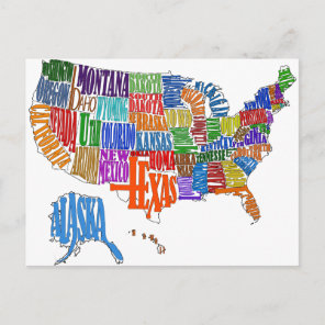 US MAP POSTCARD