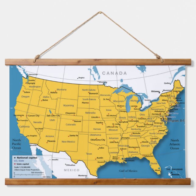 US Map Wall Hanging Tapestry (Front)