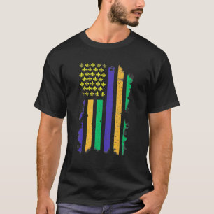 US Mardi Gras Flag Fleur De Lis New Orleans Festiv T-Shirt