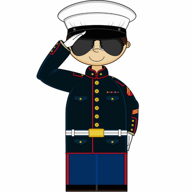 US Marine Corp NCO Saluting Sculpture (Front)
