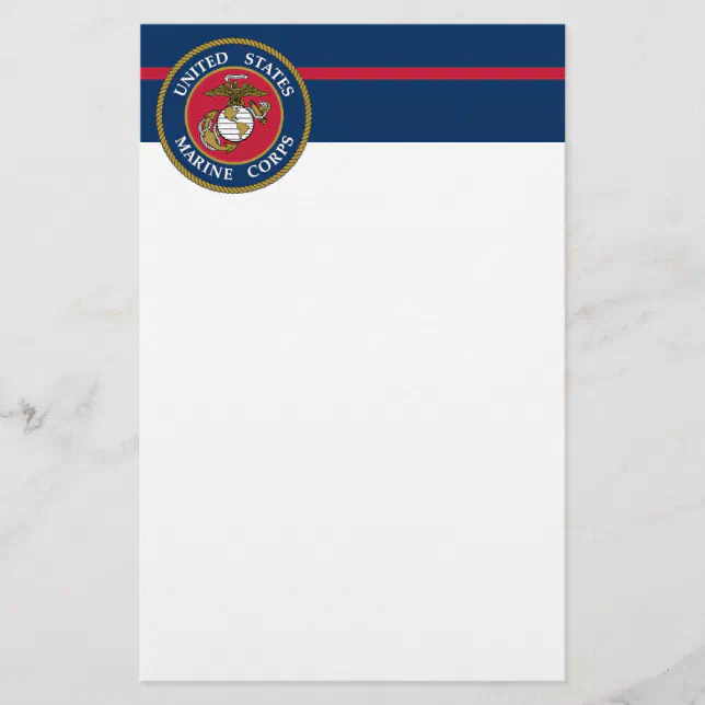 US Marine Corps - Blue Stationery | Zazzle