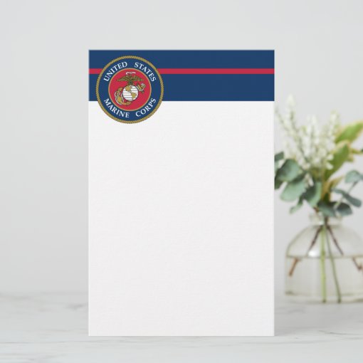US Marine Corps - Blue Stationery | Zazzle