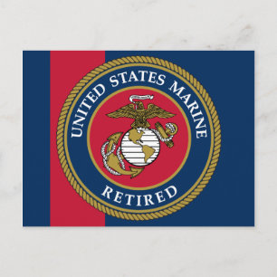US Marine Corps - Retired Blue Postcard