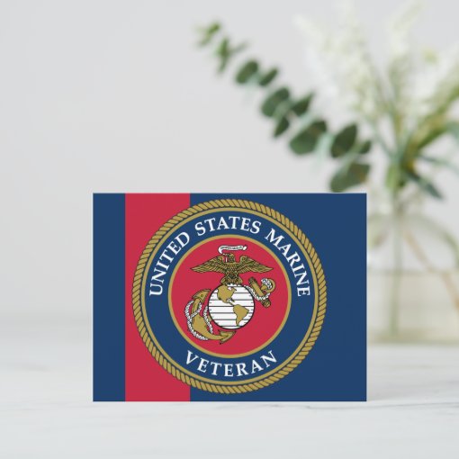 US Marine Corps - Veteran Blue Postcard | Zazzle