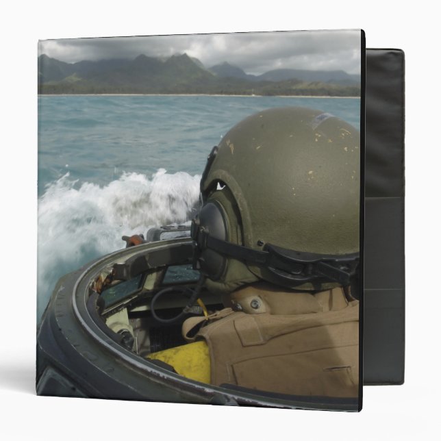 US Marine driving an amphibious assault vehicle 3 Ring Binder (Front/Inside)