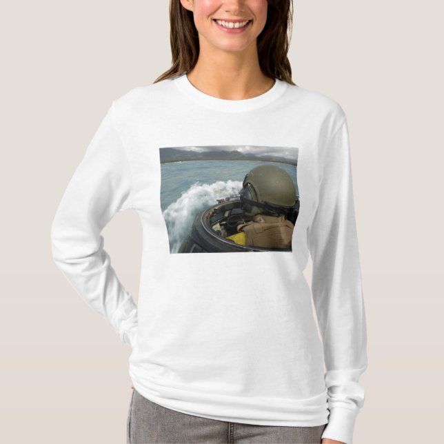 US Marine driving an amphibious assault vehicle T-Shirt (Front)