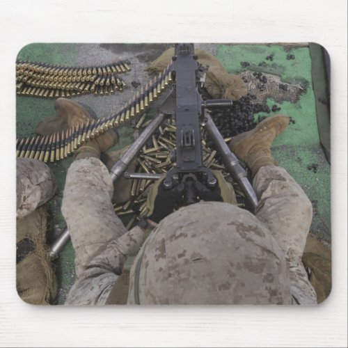 US Marine fires an M2 50_caliber machine gun Mouse Pad