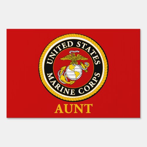 US Marine Official Seal _ Aunt Yard Sign