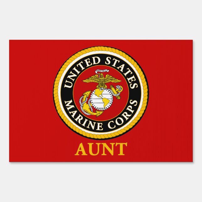 US Marine Official Seal - Aunt Yard Sign (Front)