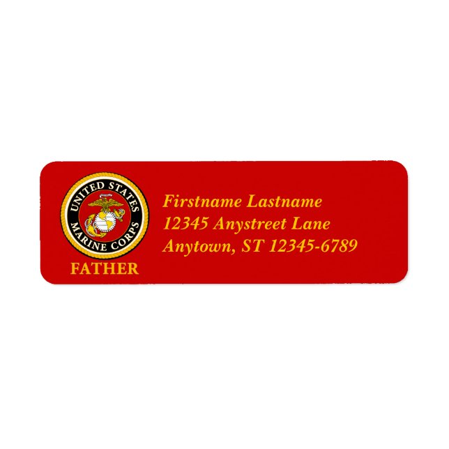 US Marine Official Seal - Father Label (Front)