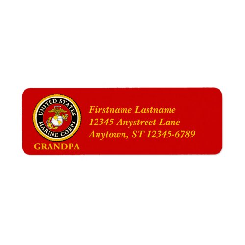 US Marine Official Seal _ Grandpa Label