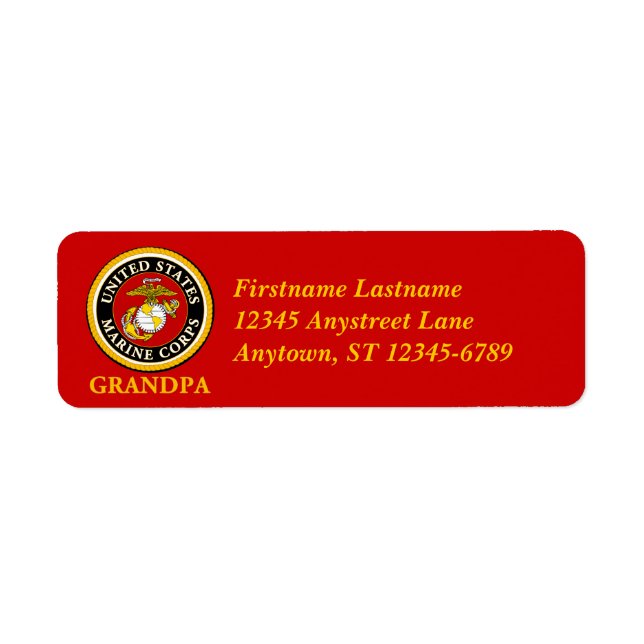 US Marine Official Seal - Grandpa Label (Front)
