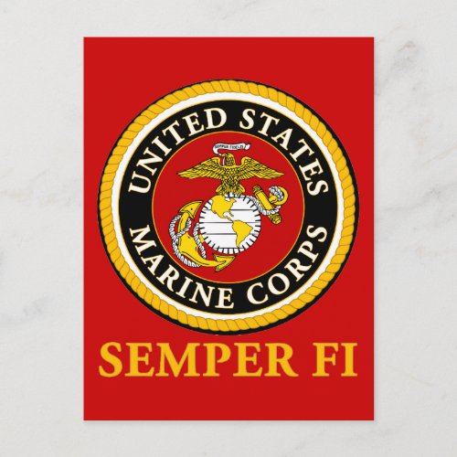 US Marine Official Seal _ Semper Fi Postcard