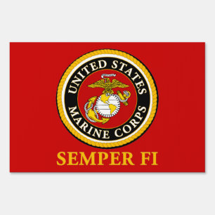 US Marine Official Seal - Semper Fi Yard Sign