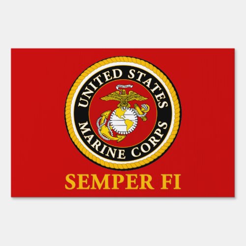 US Marine Official Seal _ Semper Fi Yard Sign