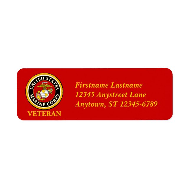 US Marine Official Seal - Veteran Label (Front)