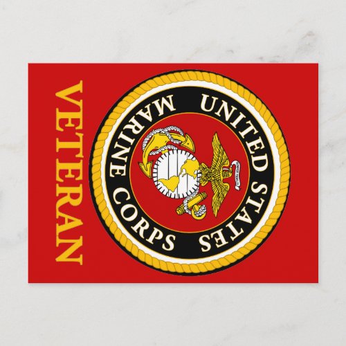 US Marine Official Seal _ Veteran Postcard